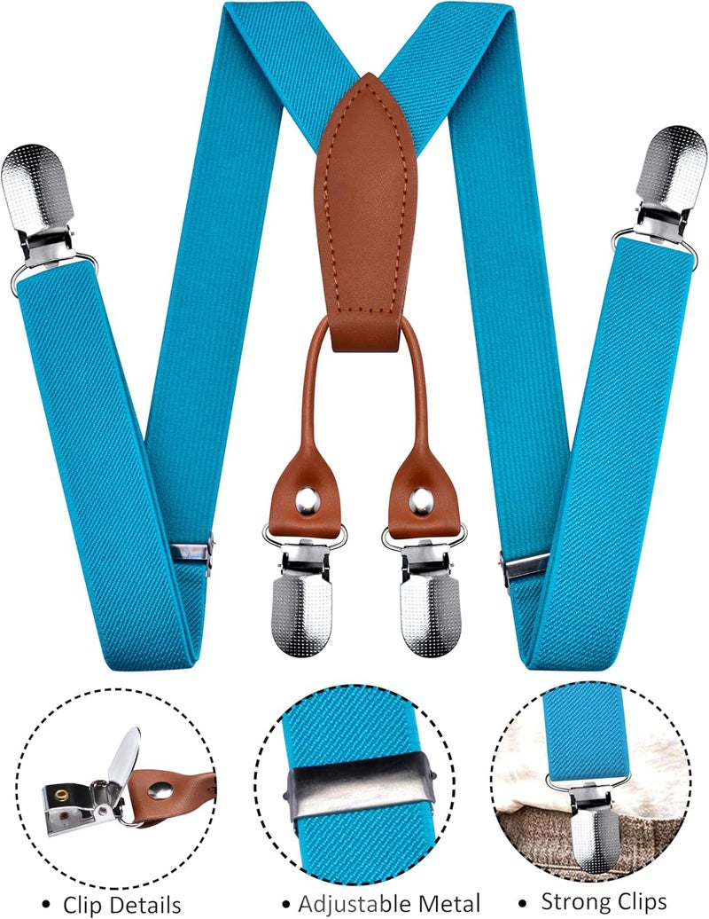 Branduce Solid Color Baby Boy Suspender with 4 Strong Clips Adjustable Kids Y Back Suspenders - Image 2
